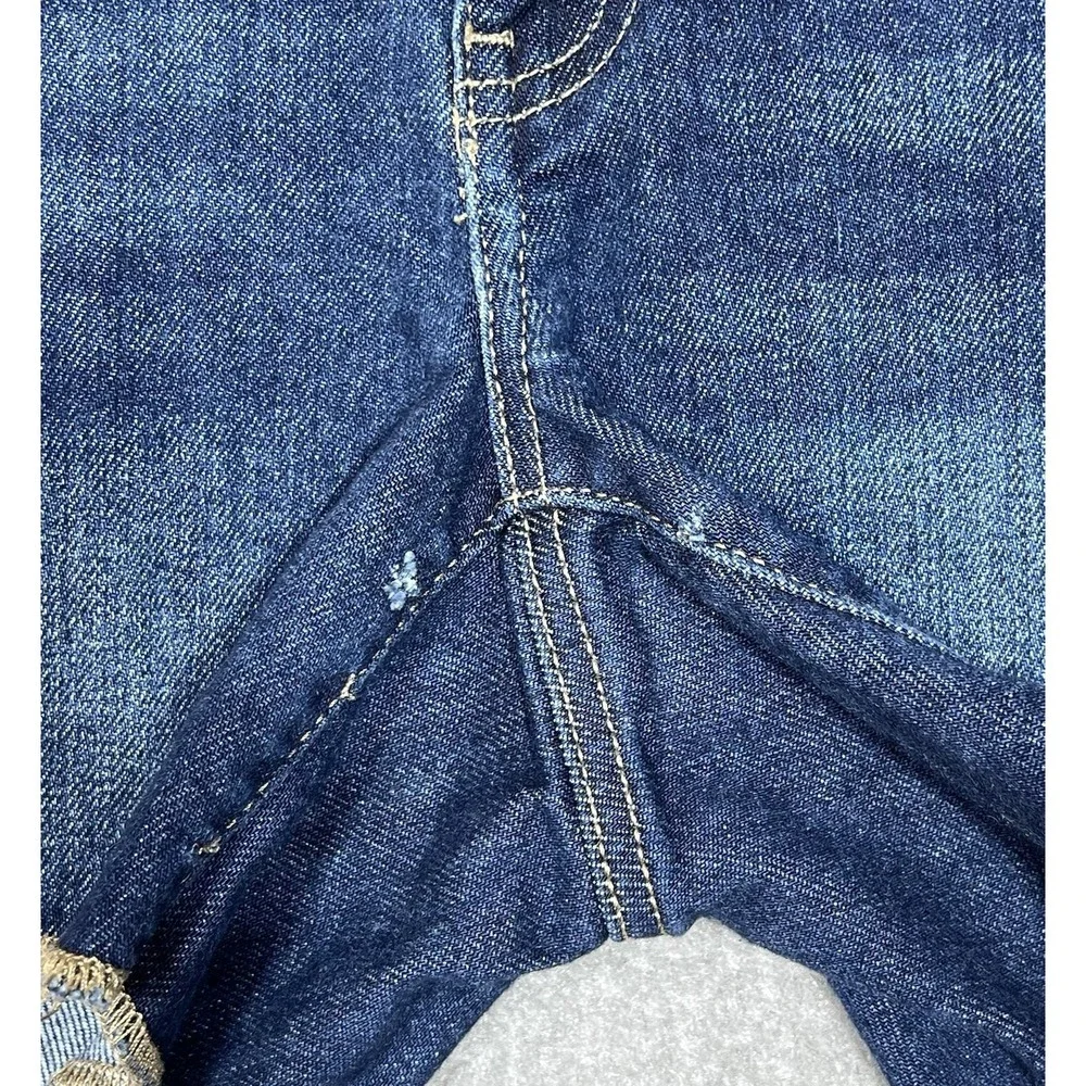SO Low Rise Shortie Mini Jean Shorts Juniors Size 11 Blue Stretch Denim 5 Pocket - Picture 9 of 9